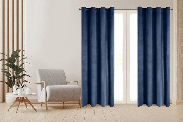 Eurofirany Vorhang Elegante Samtvorhänge 2er SET Ösen Blickdicht 140x250 cm, Prachtvoll und klassisch