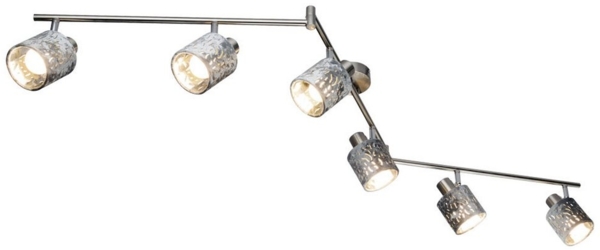 Deckenleuchte, Dekorstanzungen, silber, L 145 cm