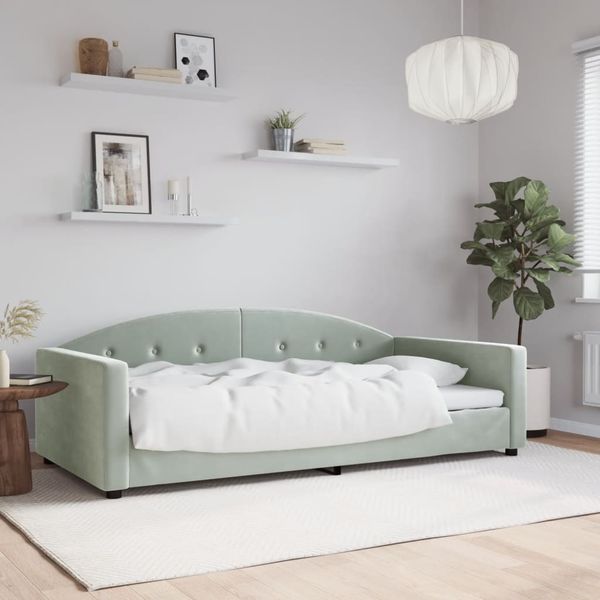 vidaXL Tagesbett Hellgrau 100x190 cm Samt 354154