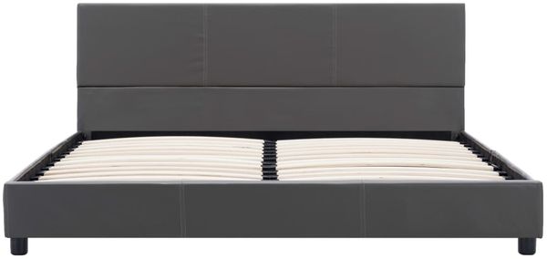 vidaXL Bettgestell Grau Kunstleder 140x200 cm 284777 Bild 3