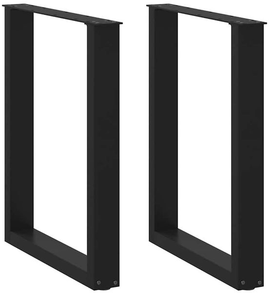 vidaXL Esstischbeine U-Form 2 Stk. Schwarz 60x(72-73) cm Stahl 4013180