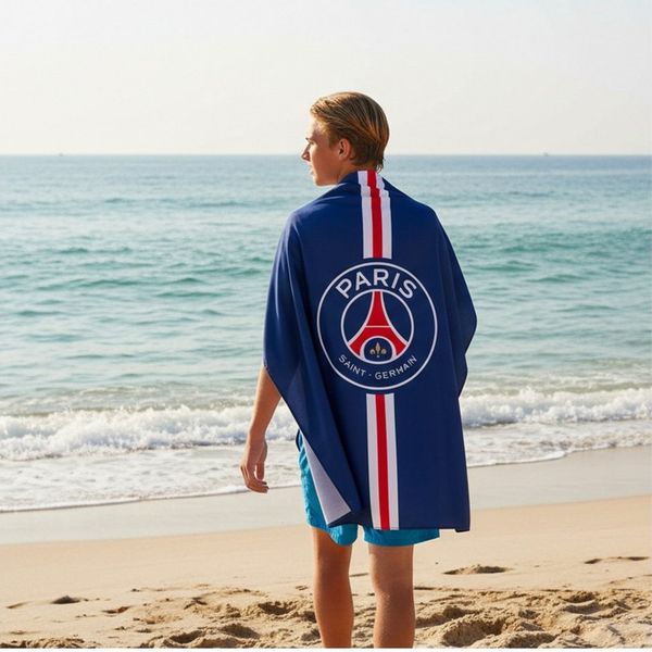 MTOnlinehandel Badetuch Paris Saint-Germain 75x150 cm, Strandtuch mit PSG Logo, Fußball, 100% Baumwolle (1-St), perfektes Fan-Accessoire für PSG Anhänger