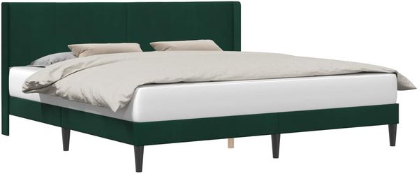 vidaXL Bettrahmen mit Kopfteil Dunkelgrün 180 x 200 cm Samt 42027523 Bild 2