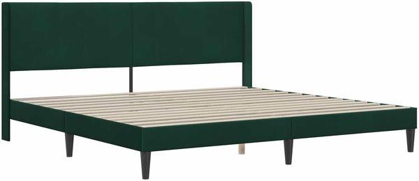 vidaXL Bettrahmen mit Kopfteil Dunkelgrün 180 x 200 cm Samt 42027523 Bild 3