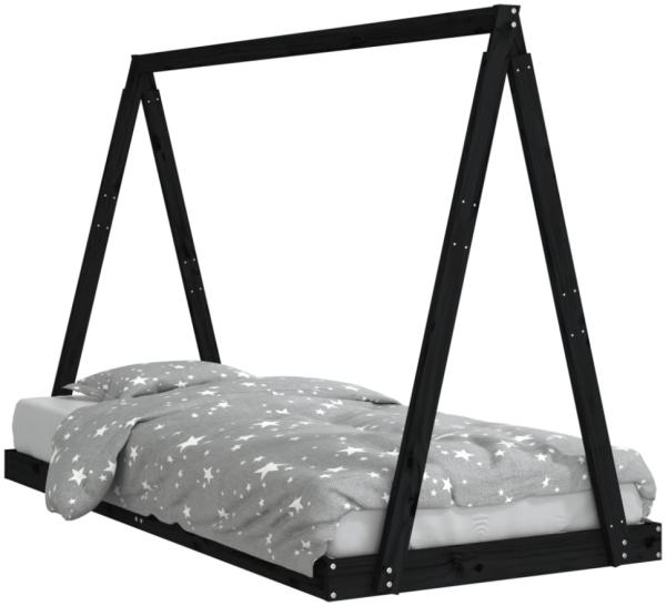 Kinderbett Massivholz Kiefer Schwarz 90x200 cm Bild 8