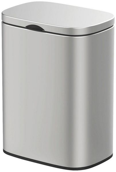 WENKO SARE Kosmetikeimer 5 Liter, Silber matt, mit Absenkautomatik, zur Wandmontage