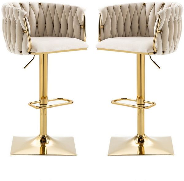 KLAM HOME Barhocker Vintage Barstühle (2 St), mit Rückenlehne und Fußstütze Counter Höhe Esszimmerstuhl), Für Kücheninsel Esszimmer Bar Theke Potluck Party Lounge Bereich