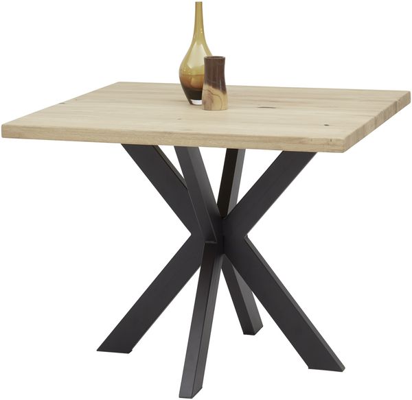 Esstisch >Micky< in Eiche massiv/schwarz - 100x76x100 (BxHxT)