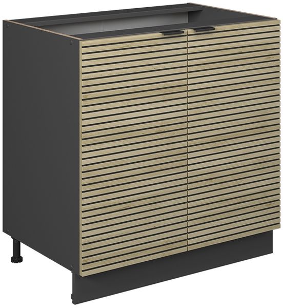 Spülenunterschrank Fame-Line Eiche Paneel 80 cm mit Regal, ohne Arbeitsplatte Vicco