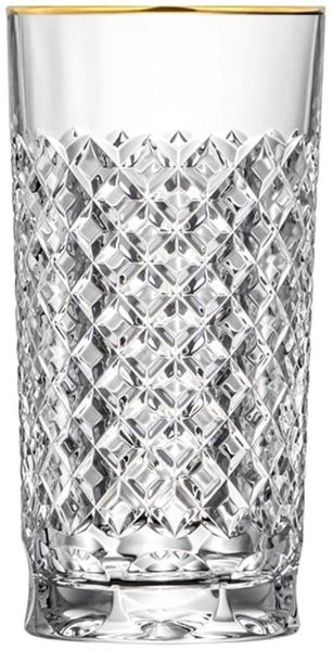 Longdrinkglas Kristall Karo Gold clear (13,5 cm)