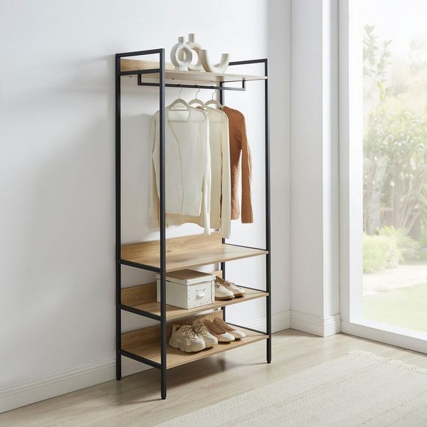 OTTO home Garderobenschrank Tayler Melamin-Tischplatte, pulverbeschichtetem Metallgestell, Höhe 180 cm