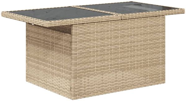 vidaXL 9-tlg. Garten-Sofagarnitur mit Kissen Beige Poly Rattan 3267468 Bild 5