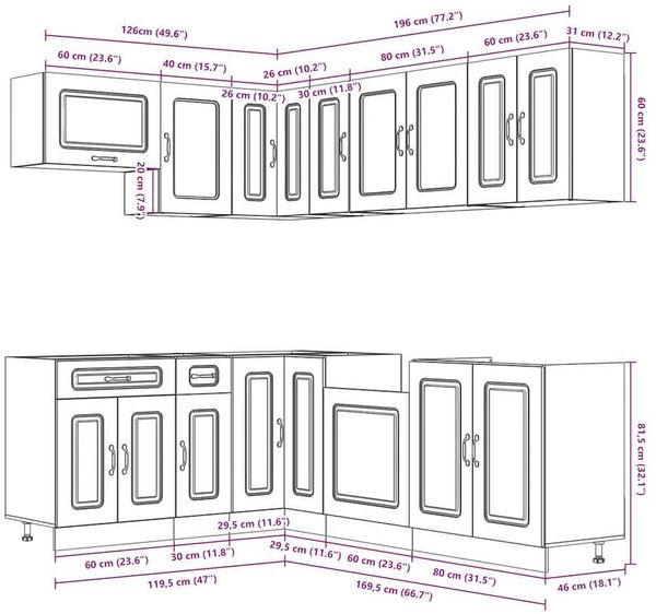 vidaXL 11-tlg. Küchenschrank-Set Lucca Altholz-Optik Holzwerkstoff 3314929 Bild 11