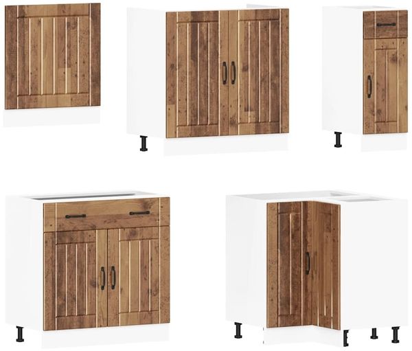 vidaXL 11-tlg. Küchenschrank-Set Lucca Altholz-Optik Holzwerkstoff 3314929 Bild 4