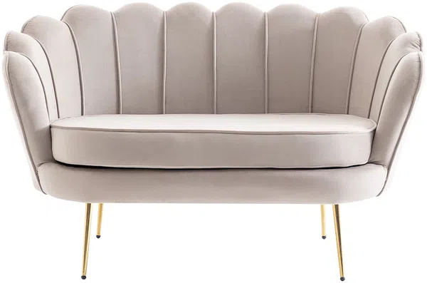 Vente-unique - DANDELION Sofa SamtStoff Schokoladenbraun - B 73 cm x H 78 cm x L 124 cm