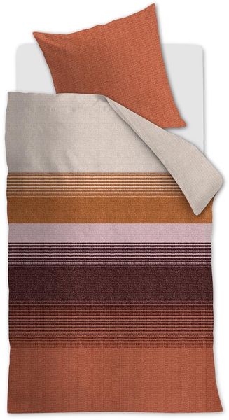 Beddinhouse Renforcé Bettwäsche Bruno Terra 135X200 135x200 cm + 1 x 80 x 80 cm 1 Bettbezug, 1 Kissenbezug Terrakotta
