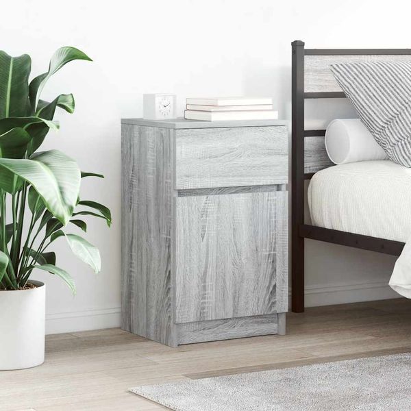 vidaXL Nachttische 2 Stk. Grau Sonoma 39x35x65 cm Holzwerkstoff 861330