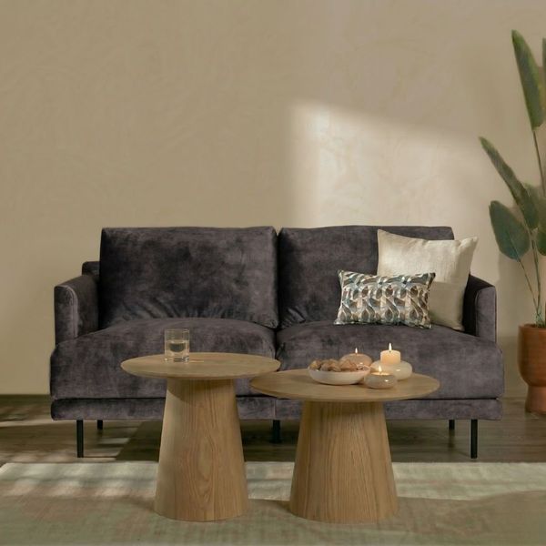 Bronx71 Samt Sofa Denver 2,5-Sitzer anthrazit