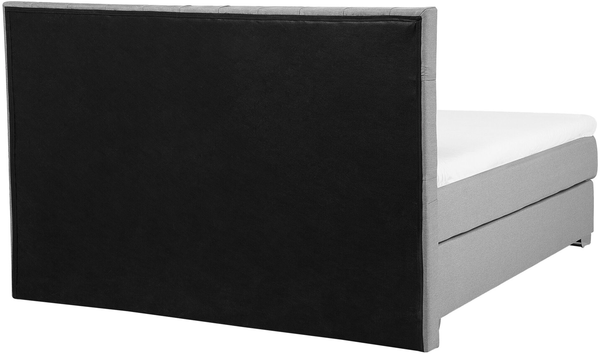 Boxspringbett Hellgrau 160x200 cm Leinenoptik Doppelbett Zierknöpfen Minimalistisch Modern Bild 6