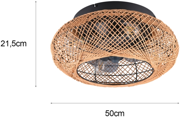 LED Boho Deckenleuchte mit Ventilator und Fernbedienung, Ø 50cm Bild 4
