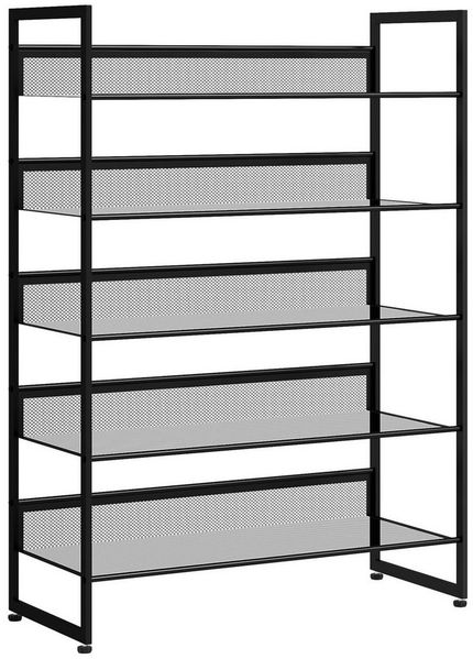 MC Star Schuhregal Schuhablage Schuhständer hoch schmal, 5 Regale, 72 cm x 30 cm x 102 cm, Schwarz