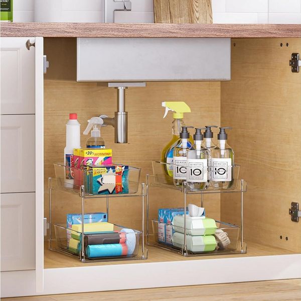 TUWENA Organizer Multifunktionale Spülschrank, Doppelschicht Unterschrank Schließfach (2 St), für Spüle, Küche, Badezimmer