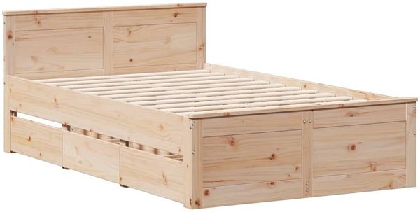 vidaXL Massivholzbett ohne Matratze mit Kopfteil 135x190 cm Kiefer 3308780 Bild 3