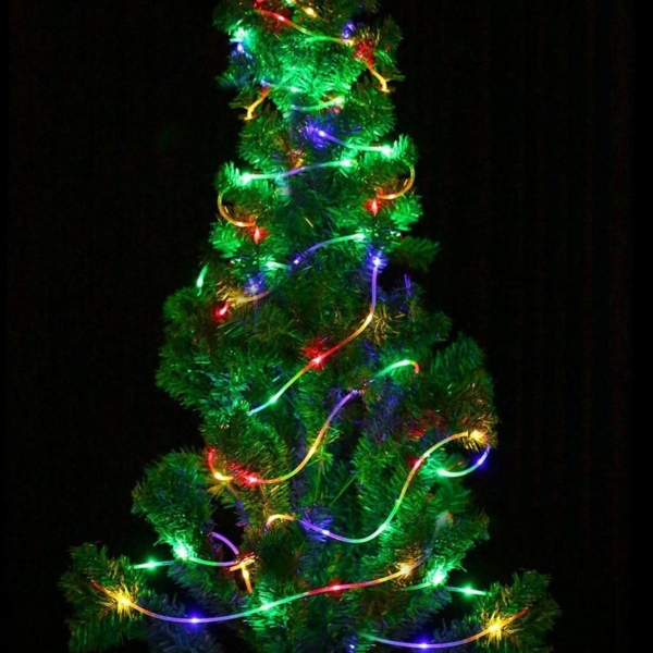 Rosnek LED-Lichterkette 5M 50LEDs, 8 Modi, batterie, für Balkon Camping Party, Weihnachtsdeko Bild 2