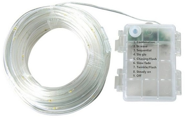 Rosnek LED-Lichterkette 5M 50LEDs, 8 Modi, batterie, für Balkon Camping Party, Weihnachtsdeko Bild 4