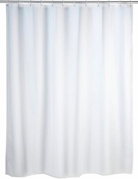 WENKO Duschvorhang Uni White Breite 180 cm, Höhe 200 cm, Polyester, waschbar