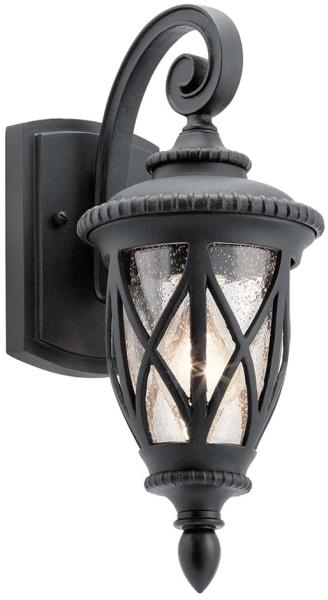 Außenleuchte, Wandlampe, Glas, Schwarz, H 37,7 cm