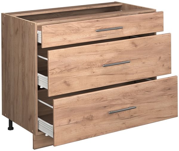 Küchenunterschrank Fame-Line Goldkraft Eiche/Goldkraft Eiche 100 cm, AP Anthrazit Vicco Bild 6
