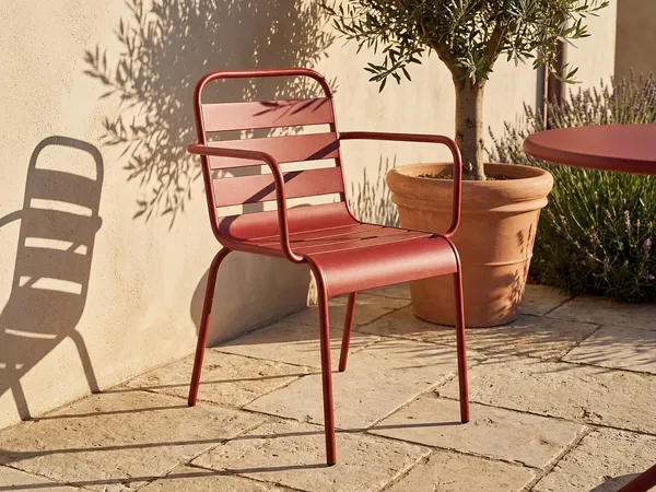 Vente-unique - MIRMANDE Garden dining set Metall Rot - B 59 cm x H 79 cm x L 56 cm