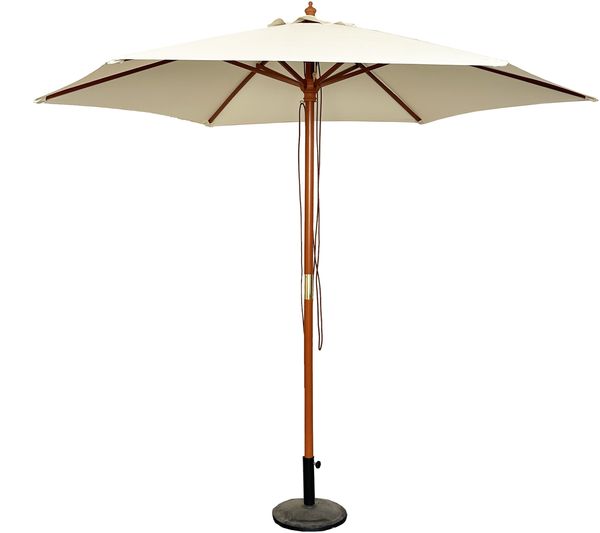 Sonnenschirm Ø 3m Schirm Marktschirm Gartenschirm Holzgestell UV15 Beige