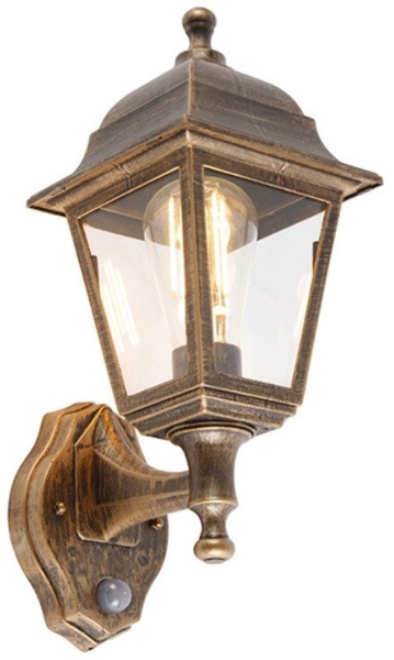 Qazqa Außen-Wandleuchte Capital, ohne Leuchtmittel, E27, Gold/Messing, Klassisch / Antik, Kunststoff, 1-flammig