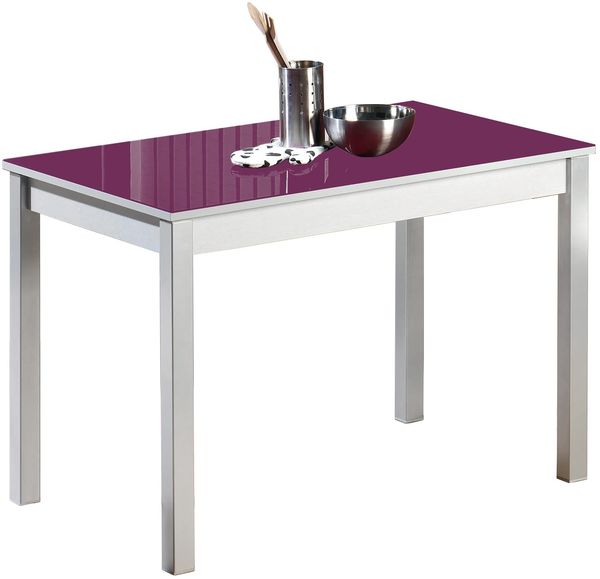 ASTIMESA Fija Küchentisch, Metall, Aubergine, 110x70 cm
