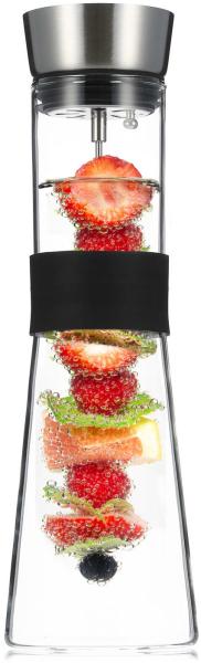 Glaswerk Sile Karaffe 1 Liter Borosilikatglas Fruchtspieß mit Stopper Transparent