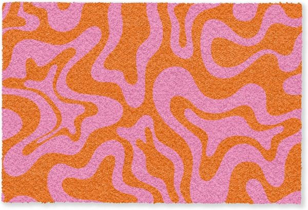 MuchoWow Fußmatte Muster - Rosa - Orange - Abstrakt - Modern, Rechteckig, innen Schmutzfangmatte, Tür, Schmutzfänger Flur, Teppich 60x40 cm