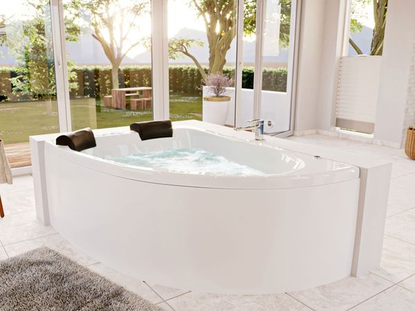 Langeck Whirlpool Royal XL 180x130 links Made in Germany 21 Düsen ohne Armatur : Ohne Armaturen