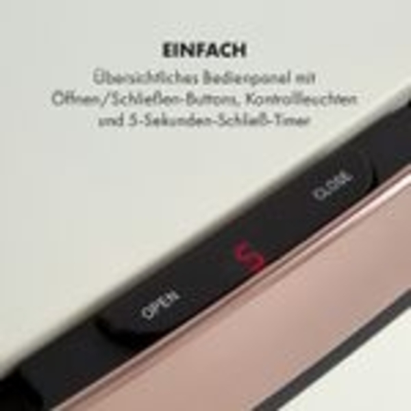 Klarstein Royal Trash Sensor-Mülleimer, 72 L Volumen in 4 Behältern, Restmüll & Recycling-Abfälle: 43 & 2 x 12,5 L, Bio-Eimer mit Deckel: 4 L, automatisches Öffnen und Schließen, roségold Bild 6