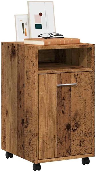 vidaXL Schrank mit Rollen Altholz-Optik 33x38x60 cm Holzwerkstoff 856562