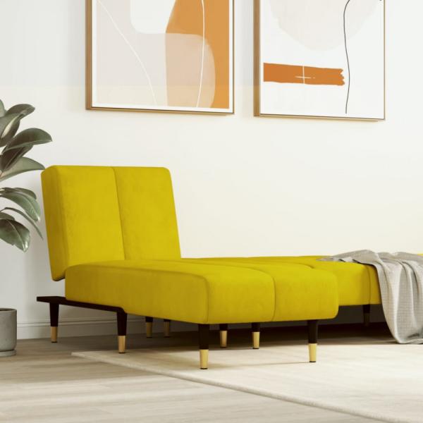 Chaiselongue Gelb Samt (Farbe: Gelb)