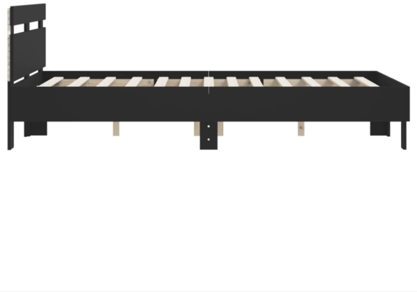vidaXL Bettgestell mit Kopfteil LED-Beleuchtung Schwarz 120x190 cm 3207575 Bild 5