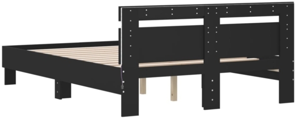 vidaXL Bettgestell mit Kopfteil LED-Beleuchtung Schwarz 120x190 cm 3207575 Bild 12