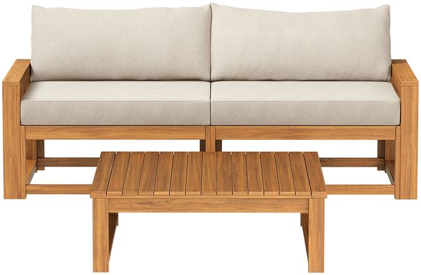 STEELSØN 'Mizaru' Premium Gartenlounge, Gartenmöbel Set mit Tisch, taupe, Akazienholz, wetterfest und UV-beständig, Outdoor Sofa 2 Sitzer Bild 10