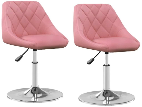 vidaXL Esszimmerstühle 2 Stk. Drehbar Rosa Samt [335288]