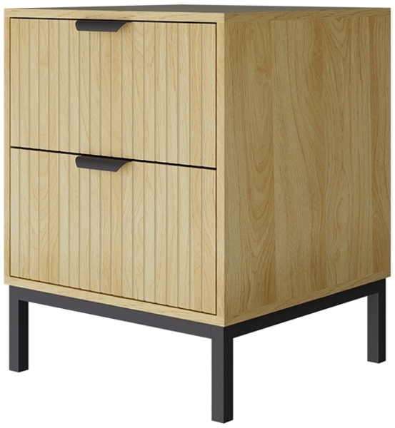 Nachttisch Lennox Eiche 40 x 52 cm mit 2 Schubladen Vicco