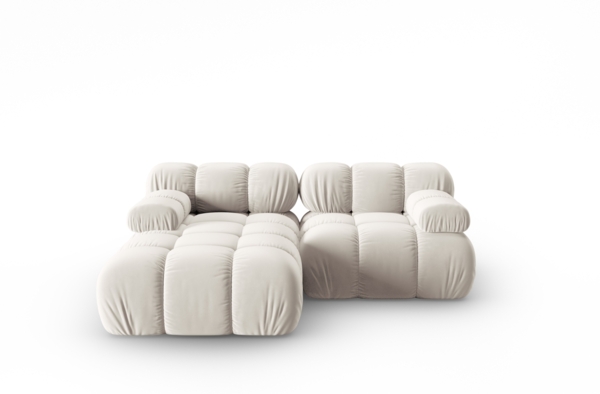 Micadoni Modulares Ecksofa Bellis 3-Sitzer Links Samt Bluvel Dunkelbeige