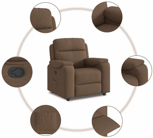 vidaXL Relaxsessel Braun Stoff 4015684 Bild 7