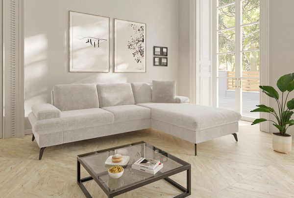 sit&more Ecksofa Morris Jubi L-Form, B: 247 cm, mit Armteilfunktion & 1 Zierkissen, optional Bettfunktion